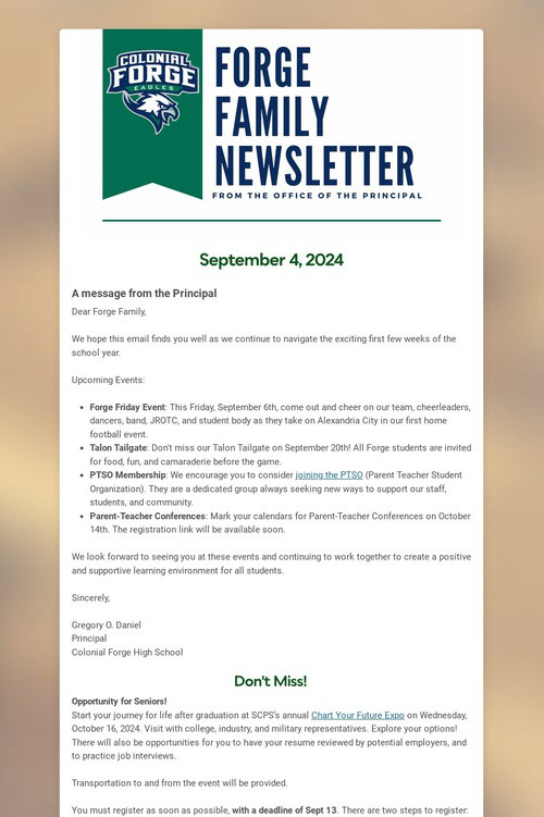 Forge Family Newsletter