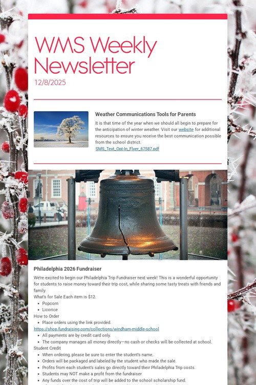 WMS Weekly Newsletter