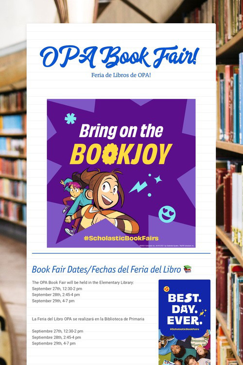 OPA Book Fair!