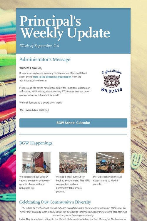 Principal's Weekly Update