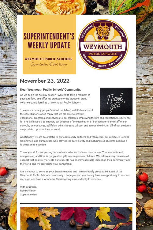 Superintendent's Weekly Update