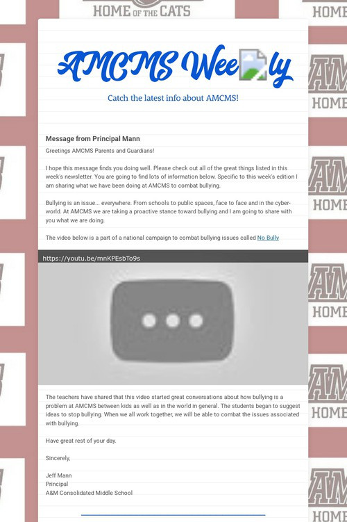 AMCMS Weekly