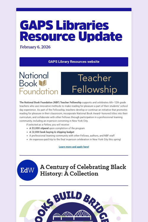 GAPS Libraries Resource Update
