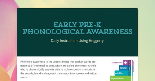 Early Pre-K Phonological Awareness