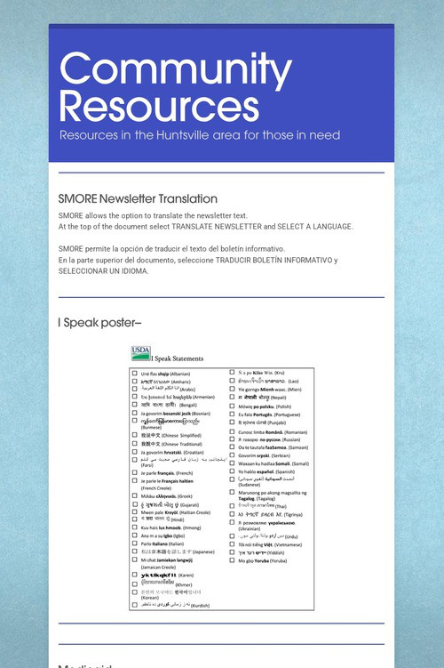 Community Resources