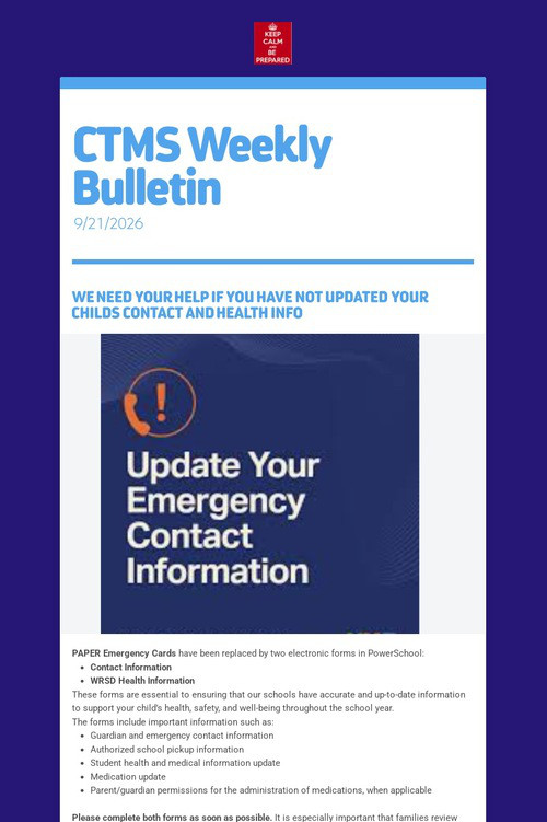CTMS Weekly Bulletin