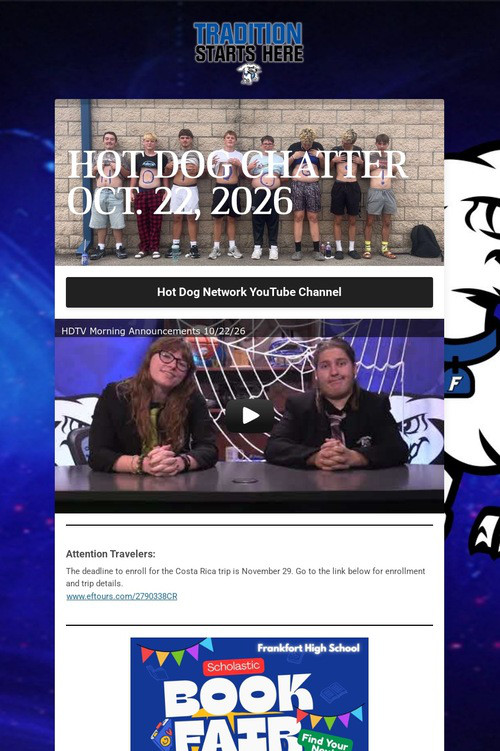 HOT DOG CHATTER OCT. 22, 2026