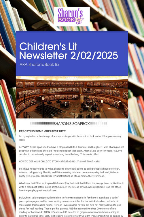 Children's Lit Newsletter 2/02/2025