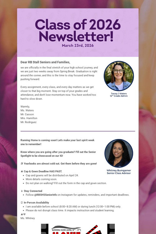 Class of 2026 Newsletter!