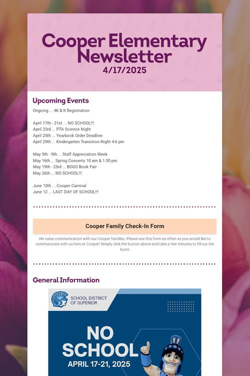 Cooper Elementary Newsletter