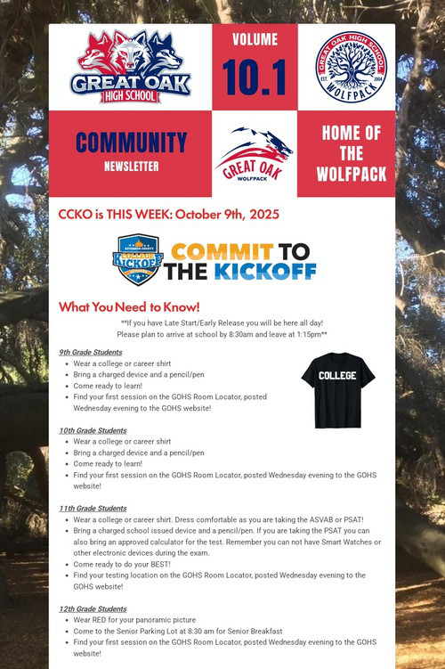 Great Oak - Newsletter Volume 10.1