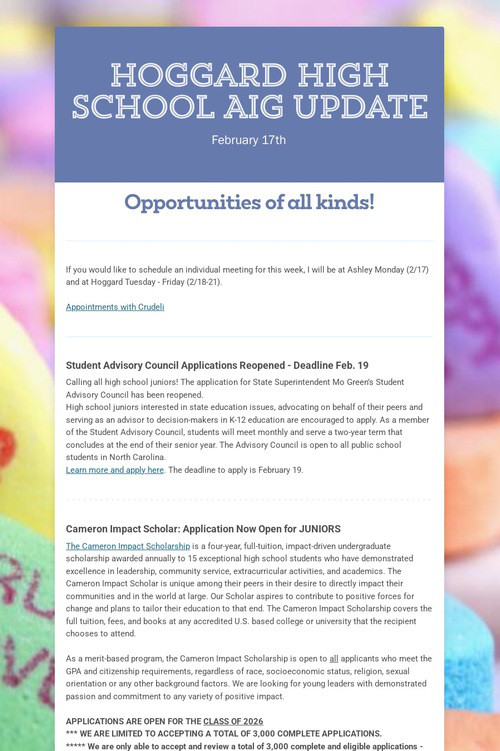 Hoggard High School AIG Update