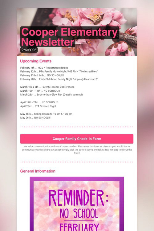 Cooper Elementary Newsletter