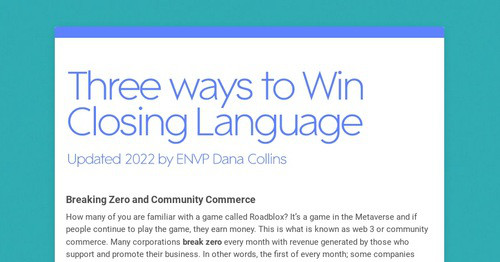 Three ways to Win Closing Language