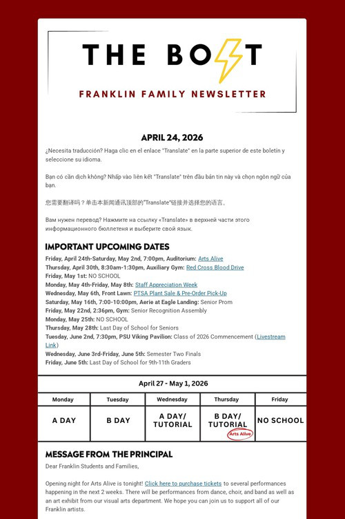 Weekly Family Newsletter