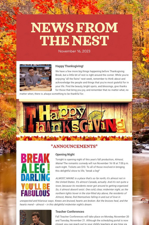 NEWS FROM THE NEST