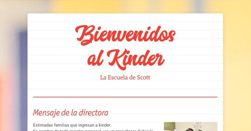Bienvenidos al Kinder