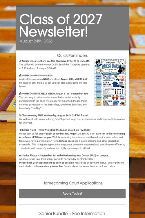 Class of 2027 Newsletter!