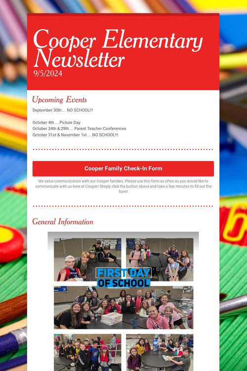 Cooper Elementary Newsletter