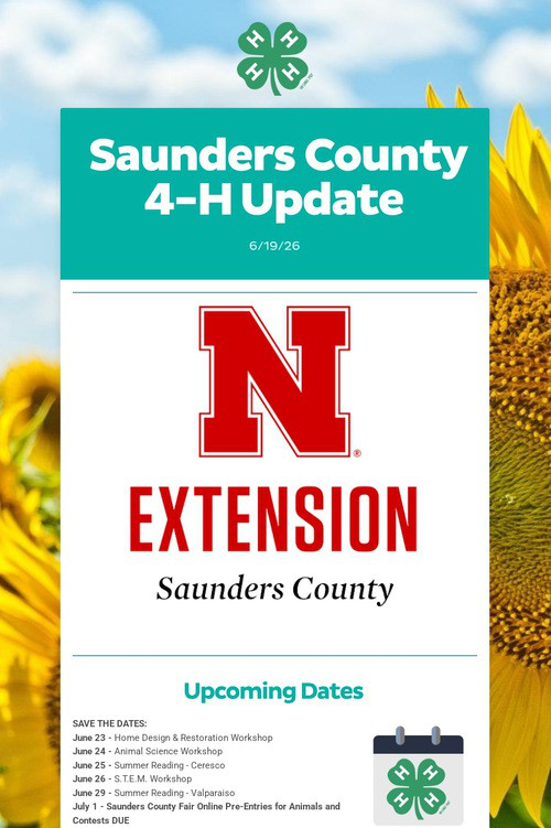 Saunders County 4-H Update
