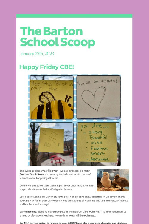 The Barton School Scoop