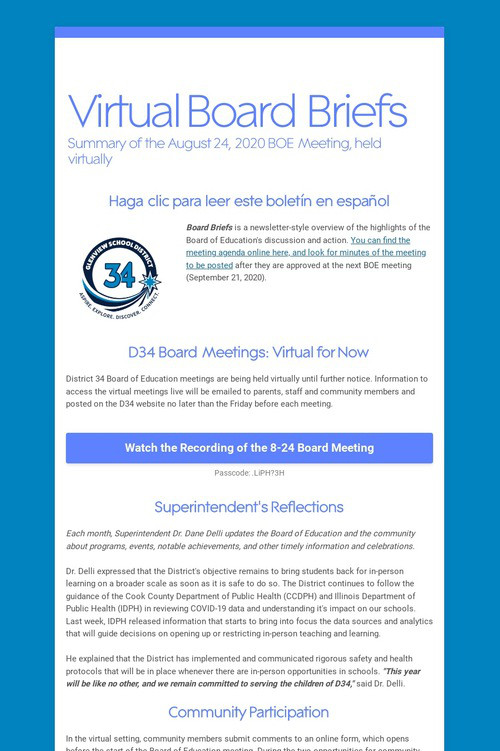 Virtual Board Briefs