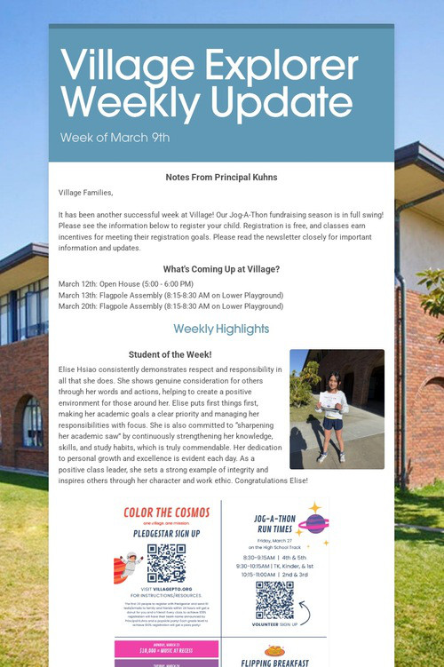 Village Explorer Weekly Update