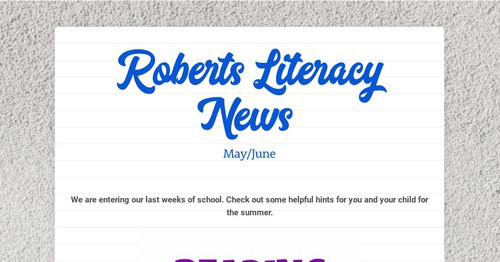 Roberts Literacy News