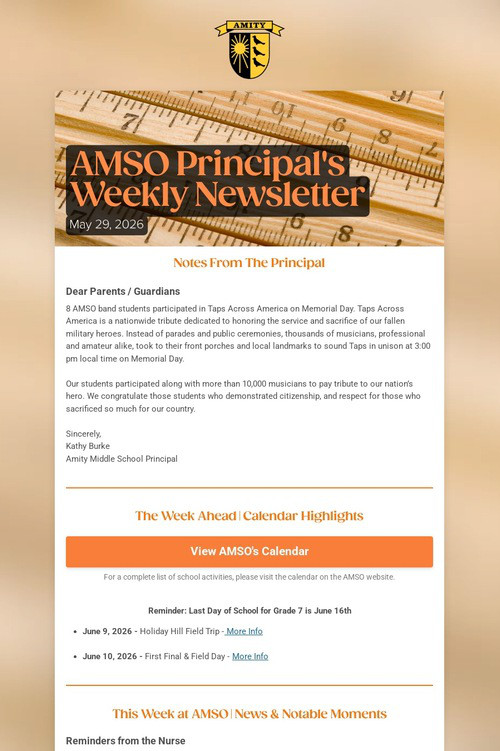 AMSO Principal's Weekly Newsletter