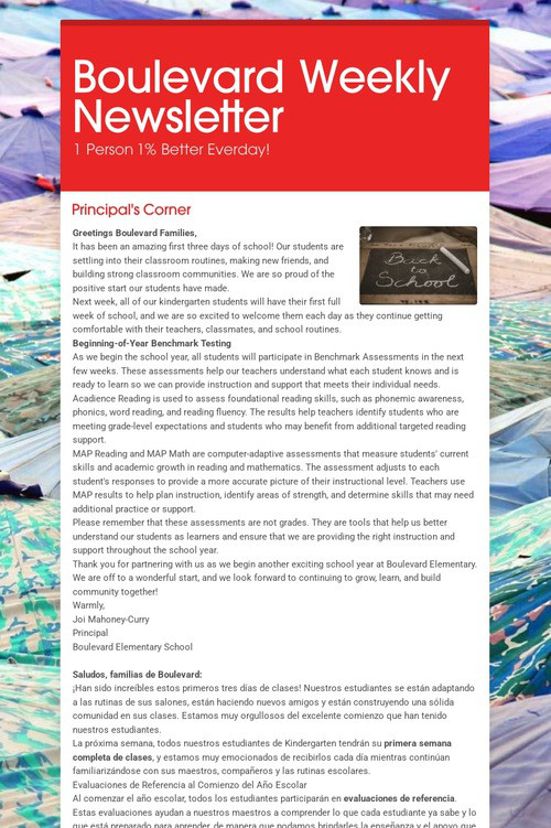 Boulevard Weekly Newsletter