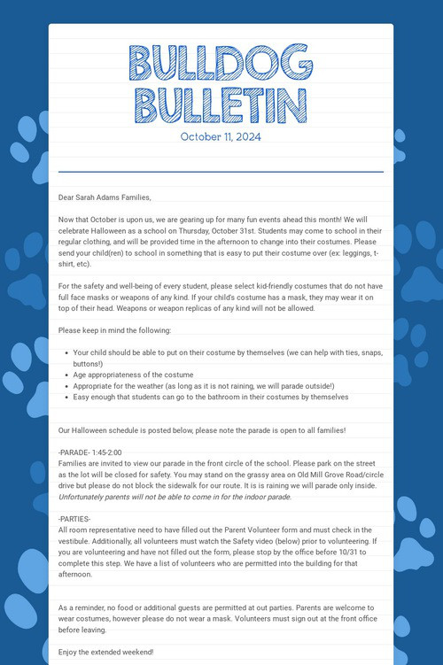 BULLDOG BULLETIN