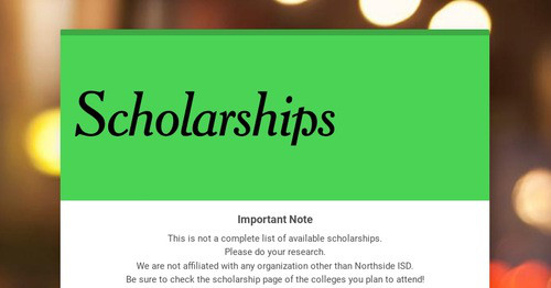 Scholarships