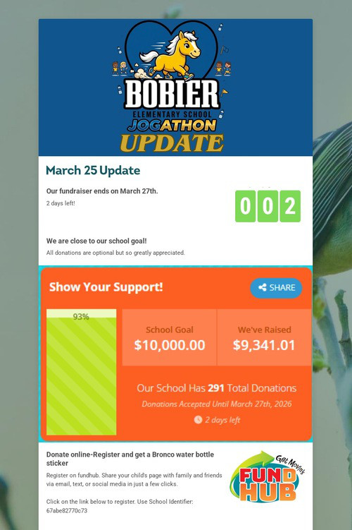Jogathon FundHub Update 3/18/26