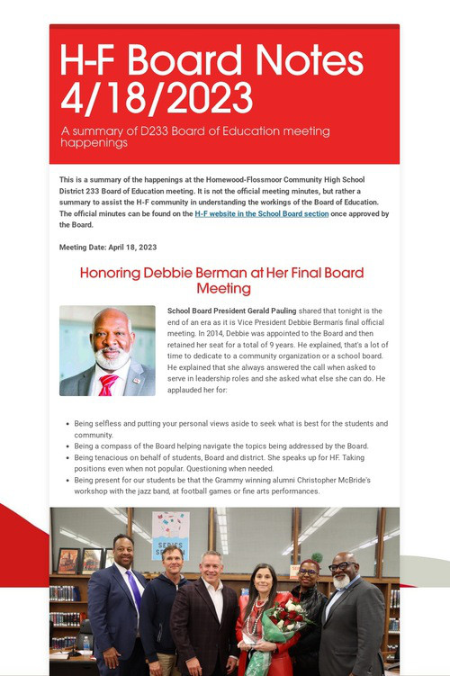 H-F Board Notes 4/18/2023