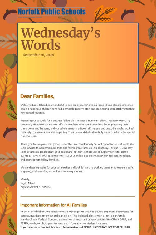 Wednesday's Words
