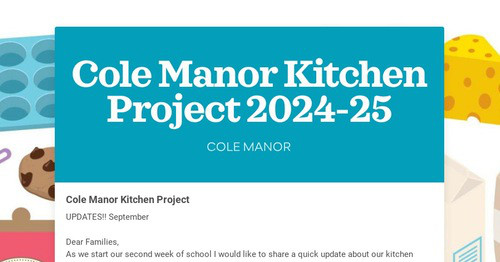 Cole Manor Kitchen Project 2024-25