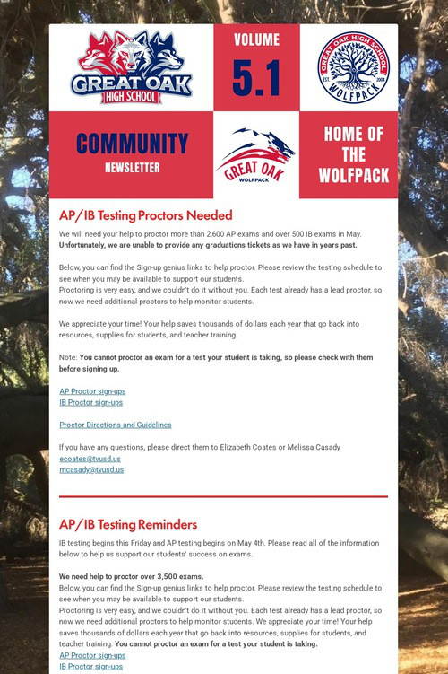 Great Oak - Newsletter Volume 5.1