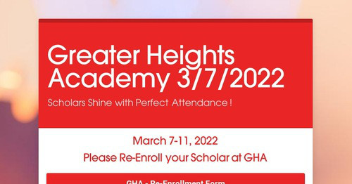 Greater Heights Academy 3/7/2022