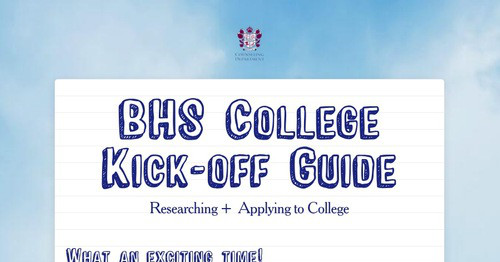 College Kick-off Guide