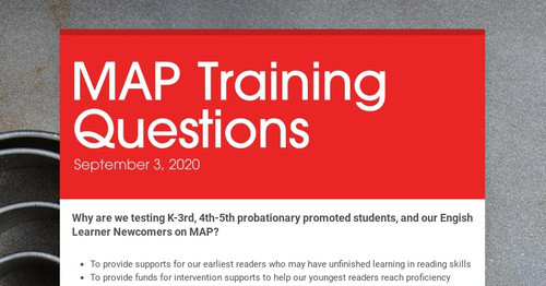 MAP Training Questions | Smore Newsletters