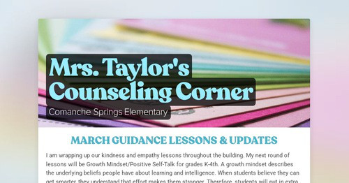 Mrs. Taylor's Counseling Corner