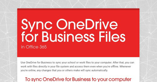 Sync OneDrive for Business Files
