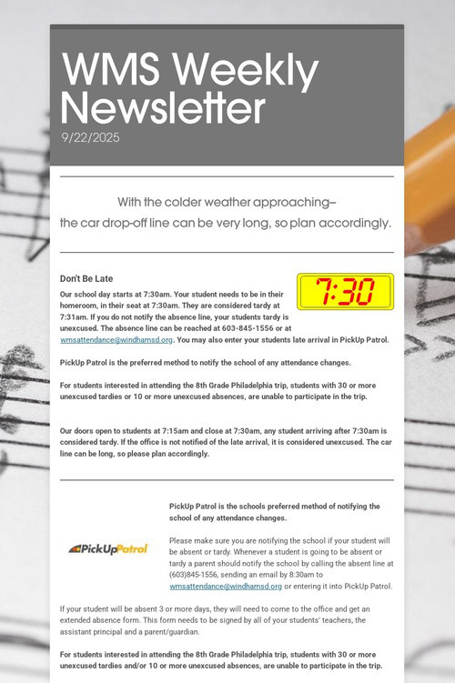 WMS Weekly Newsletter