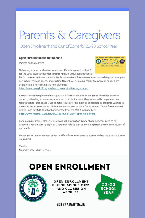 Parents & Caregivers