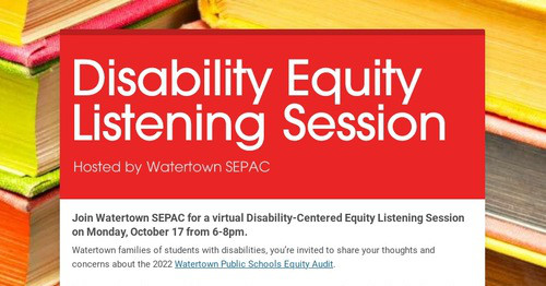Disability Equity Listening Session