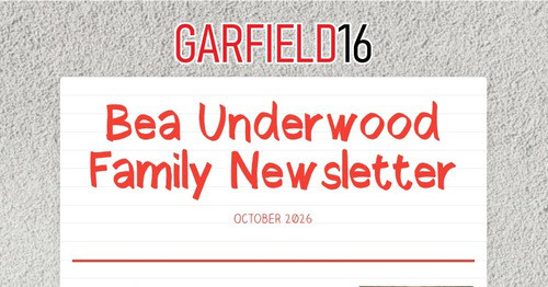 Bea Underwood Family Newsletter