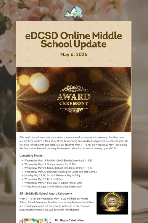 eDCSD Online Middle School Update