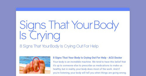 Signs That Your Body Is Crying | Smore Newsletters