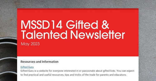 MSSD14 Gifted & Talented Newsletter