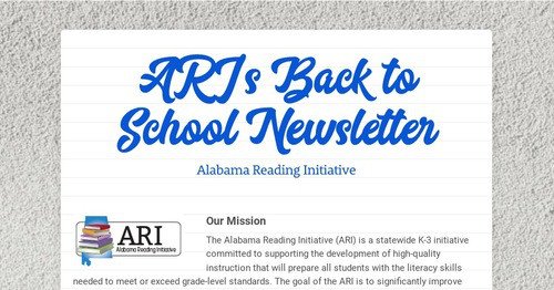 ARI's Back to School Newsletter